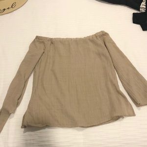 Rayon off the shoulder deep sand long sleeve